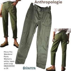 Anthropologie Pilcro The Wanderer Pants Women's Tapered ankle crop Utility 26